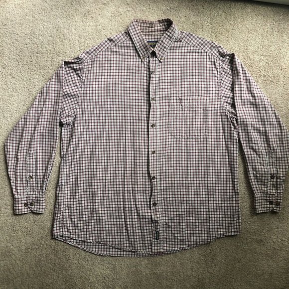 Woolrich Men's Red/White Checks Long Sleeve Button Down Shirt, Size XL, Cotton - Picture 1 of 10
